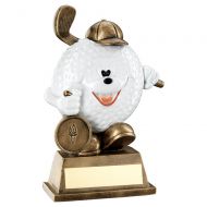 Bronze White Comedy Golf Ball Figure Trophy 5.75in - New 2019