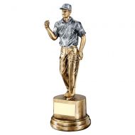 Bronze Pewter Male Clenched Fist Golfer Trophy 8.25in - New 2019