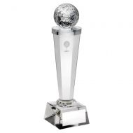 Clear Glass Column with Lasered Golf Image Trophy Award 10.5in : New 2020
