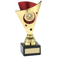 Gold Red Tri-Dot Trophy 7in - New 2019