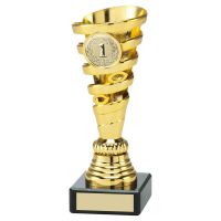 Plastic Spiral Trophy Award Gold 6in : New 2020