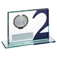 Jade Glass Plaque With Multi Athletics Insert And Plate Silver 2nd - 3.25 X 4in - New 2022
