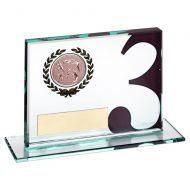 Jade Glass Plaque With Multi Athletics Insert And Plate Bronze 3rd - 3.25 X 4in - New 2022