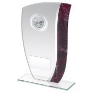 Jade Glass with Claret Silver Marble Detail and Squash Insert Trophy Award 7.25in : New 2020