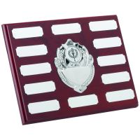Rosewood Plaque Chrome Fronts 12 Plates 6 X 8in