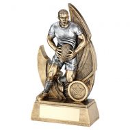 Bronze Pewter Male Rugby Figure On Backdrop Trophy Award 8.5in : New 2020