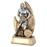 Bronze Pewter Female Womens Rugby Figure On Backdrop Trophy Award 6in : New 2020