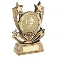 Bronze Gold Shooting Star Series with Rugby Insert Trophy Award 5in : New 2020