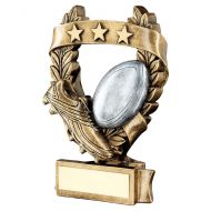 Bronze Pewter Gold Rugby 3 Star Wreath Award Trophy 5in - New 2019