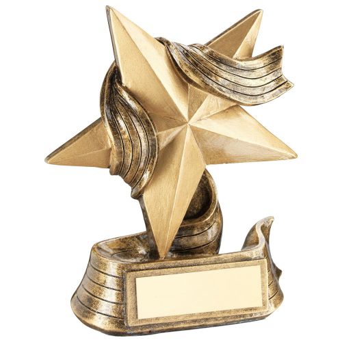 Bronze Gold Gold Star And Ribbon Award Trophy Award - 4.75in