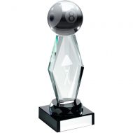 Clear Glass Lasered Pool Column On Black Base Trophy Award 6.25in : New 2020