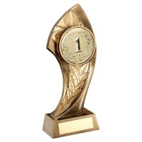 Bronze Gold Centre Holder With Twisted Leaf Trophy (2in Centre) 7in - New 2019