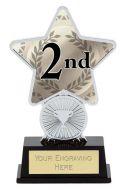 2nd Place Trophy Award Superstar Mini Silver 4.25 Inch (10.5cm) : New 2020