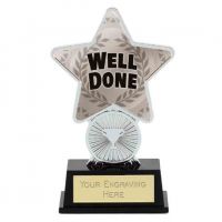 Well Done Trophy Award Superstar Mini Silver 4.25 Inch (10.5cm) : New 2020